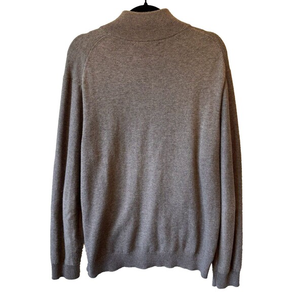 Michael Kors Sweater Men's XL Gray Knit Full Zip Mock Neck Cotton Wool Blend - Picture 2 of 10